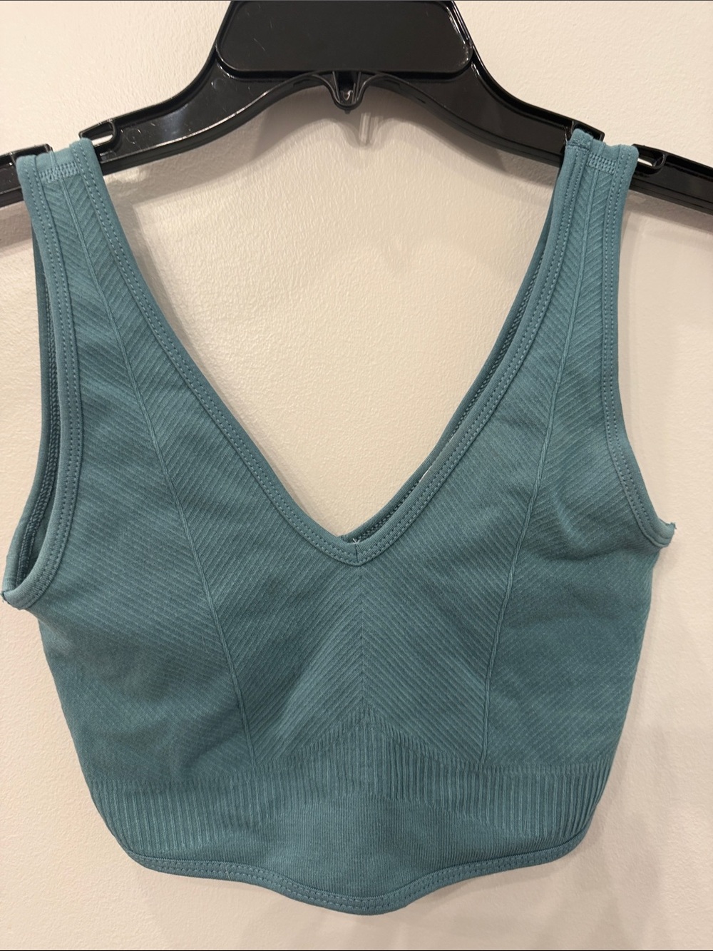 Gymshark Teal Ribbed V-Neck Sports Bra